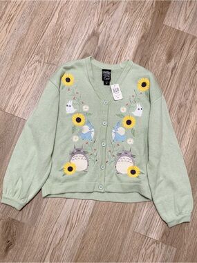 Totoro Studio Ghibli Slouchy Cardigan Sweater Jrs M NEW